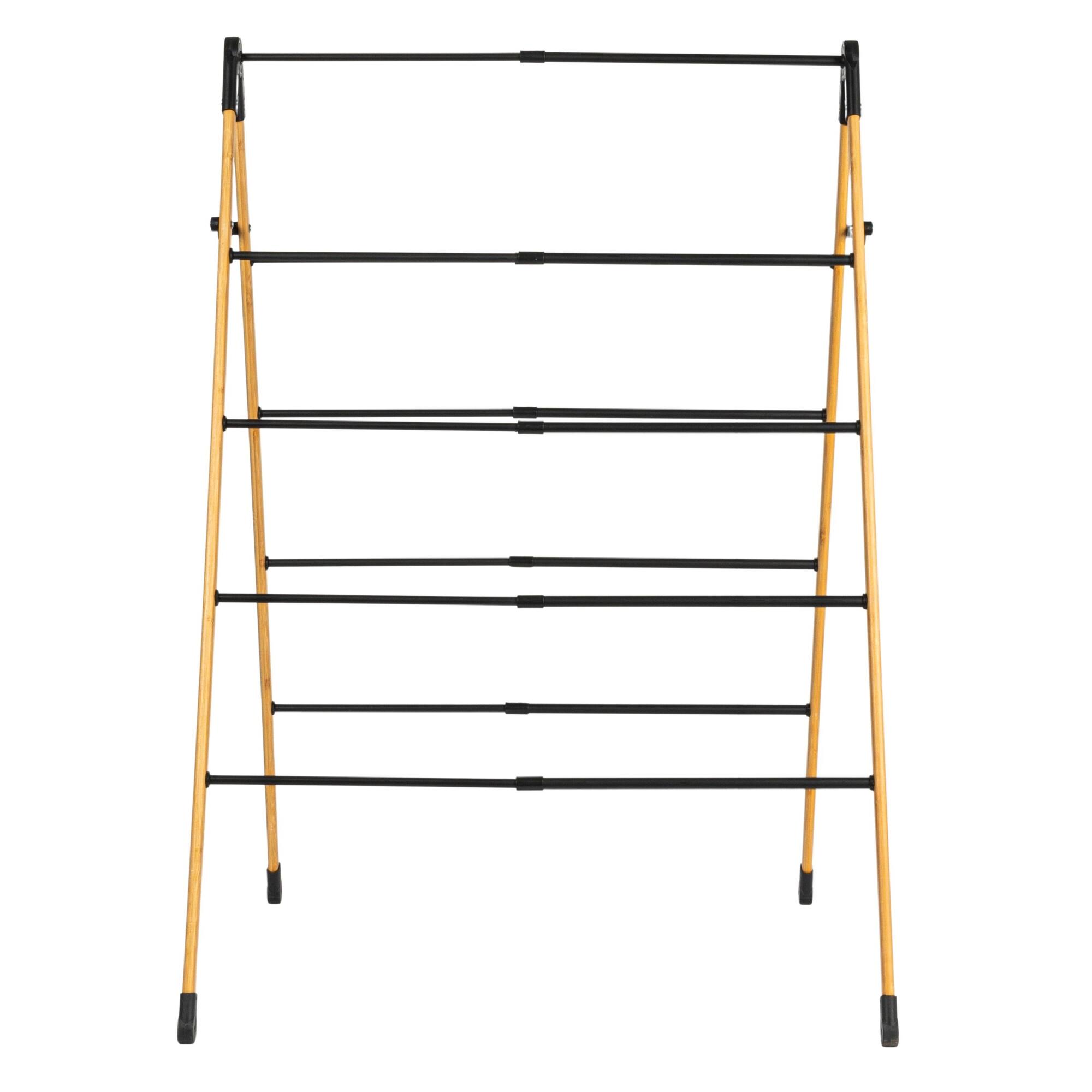 Household Essentials Bamboo V-Shaped Expandable Laundry Drying Rack